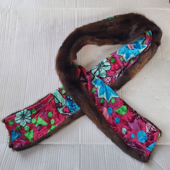 Custo Barcelona Accessories - CUSTO BARCELONA *RARE* FAUX Fur Vibrant Silk SCARF COLLAR